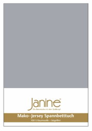 Graues Jersey-Spannbetttuch von Janine, 100x200cm, aus 100% Baumwolle, bügelfrei, Vorderansicht.