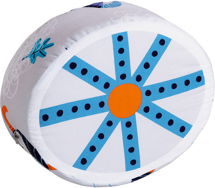 Paidi Steckkissen STEN Rundes Steckkissen mit buntem Muster, seitliche Perspektive