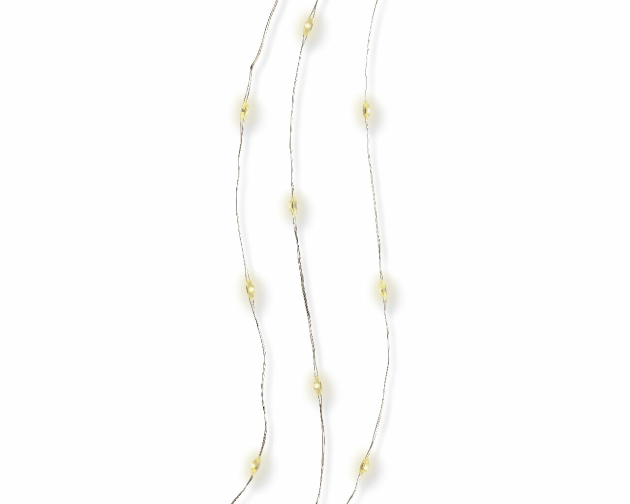 Draufsicht auf eine Micro LED Lichterkette mit warmweißen Lichtern