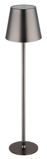 Moderne Tischleuchte VANNIE in Metalloptik, seitliche Perspektive