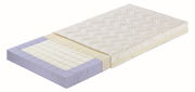 Kaltschaummatratze AIRWELL 100 mit sichtbarem Schichtaufbau in seitlicher Perspektive