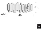 Moderne Wandgarderobe mit geometrischem Design, seitliche Perspektive, Maße: 49 cm x 17,7 cm x 3,2 cm