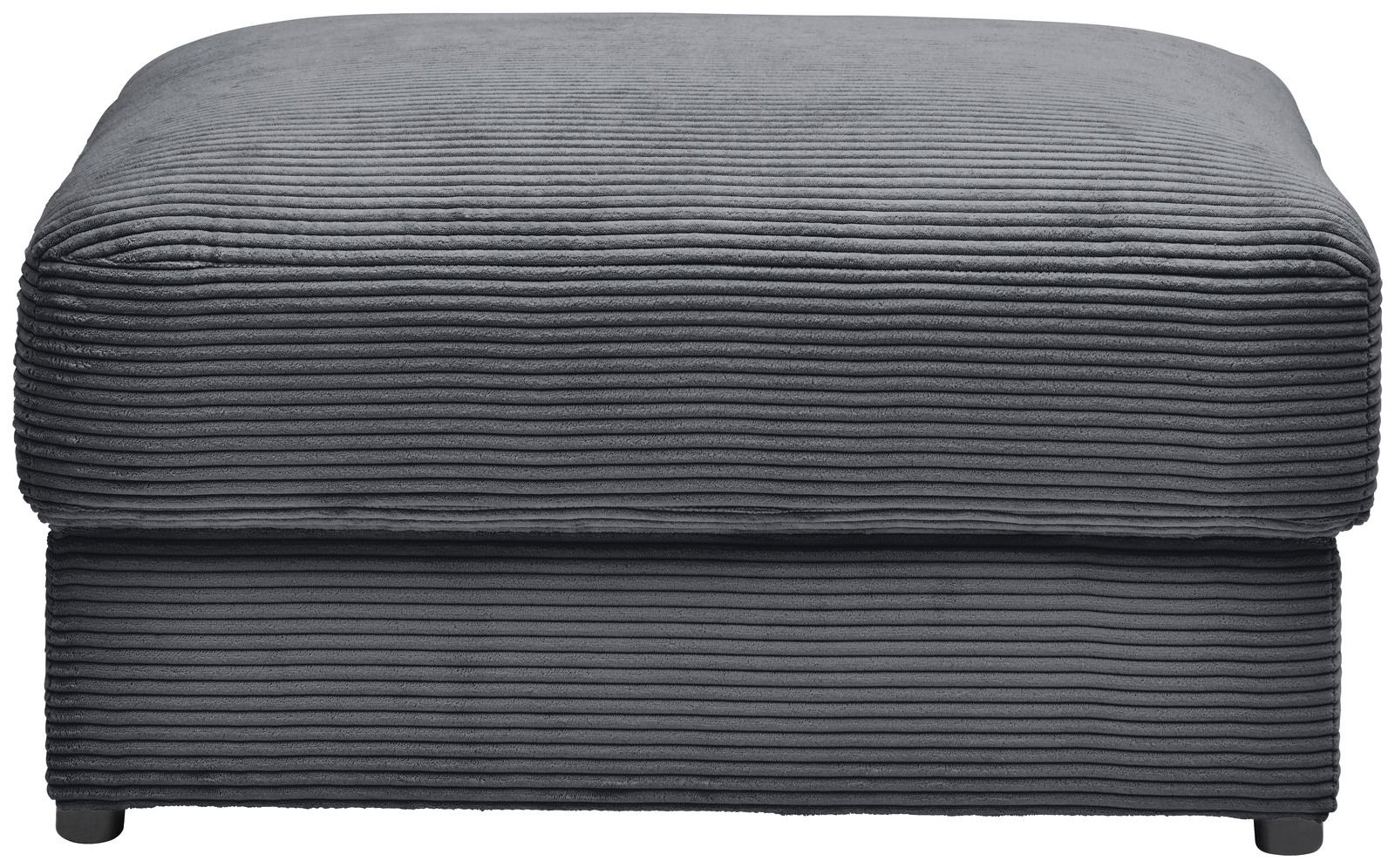 Grauer Hocker mit gerippter Textur, Vorderansicht