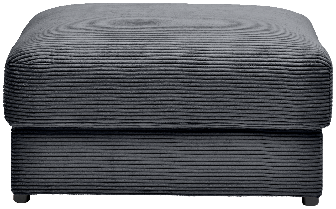 Z2 Hocker Napoli Grauer Hocker mit gerippter Textur, Vorderansicht