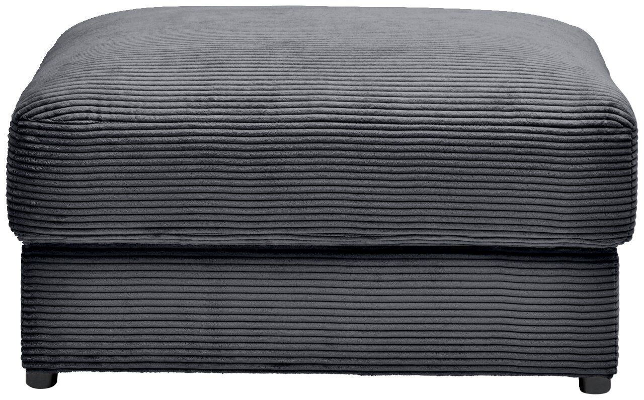 Grauer Hocker mit gerippter Textur, Vorderansicht