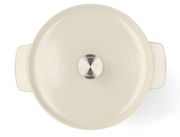 Gusseisen Bräter 26cm in Mandel-Farbe, Draufsicht