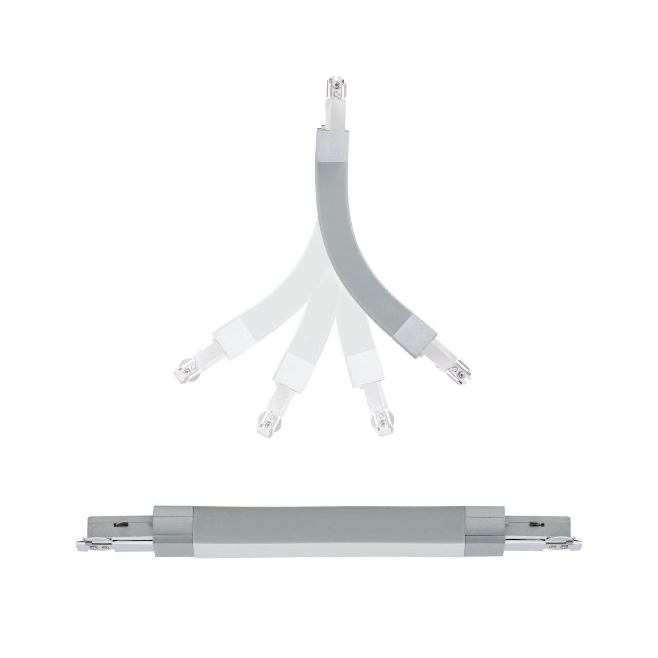 Flexverbinder PAULMANN URAIL in grauer Farbe, flexibel gebogen, seitliche Ansicht