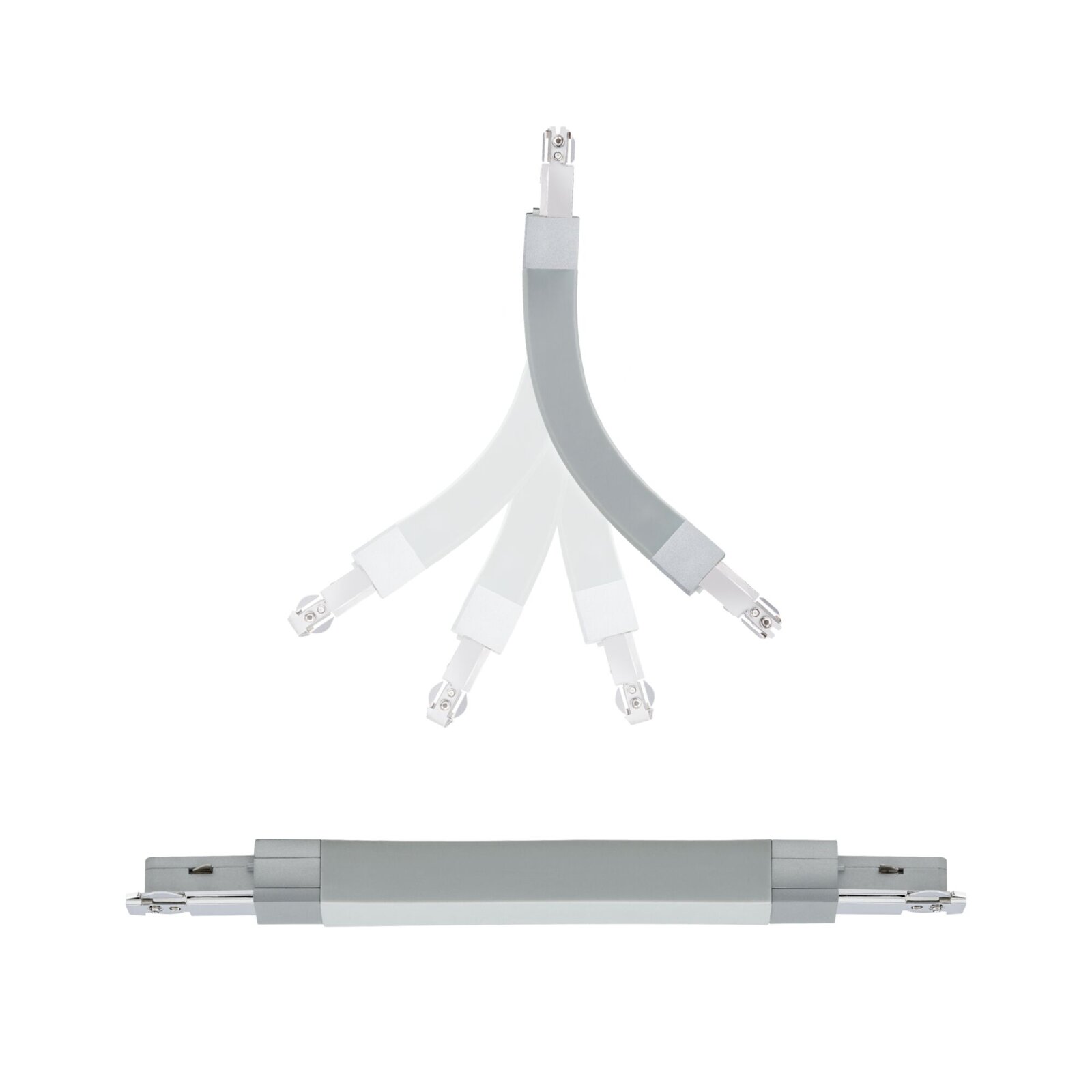 Flexverbinder PAULMANN URAIL in grauer Farbe, flexibel gebogen, seitliche Ansicht