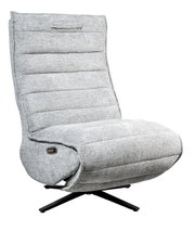 Graue Relaxliege mit modernem Design, seitliche Perspektive