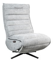 Graue Relaxliege mit modernem Design, seitliche Perspektive