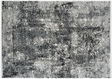 Designer Teppich mit abstraktem, grauem Muster, Draufsicht
