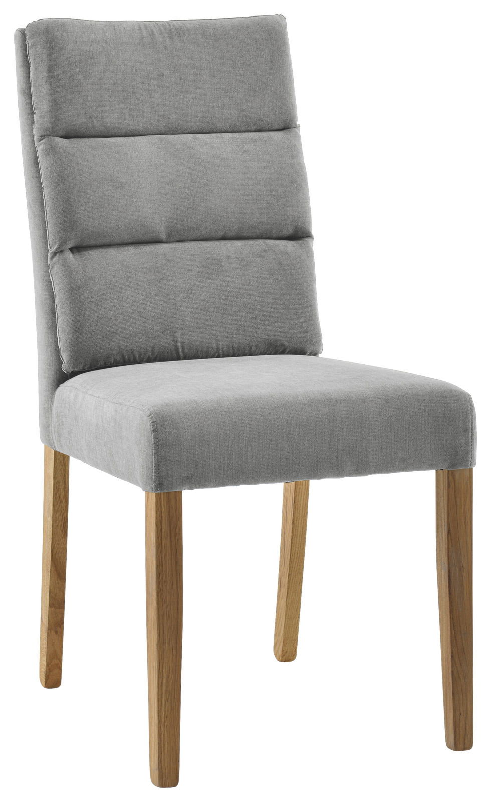 Cantus Stuhl NAOMI Grauer Polsterstuhl mit Holzbeinen, seitliche Perspektive