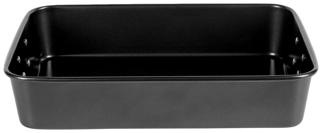 Homeware Bräter Schwarzer Bräter aus Metall, rechteckig, in Frontalansicht
