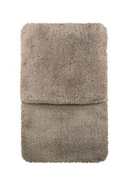 Zweiteiliges Badteppich-Set in Beige, Draufsicht