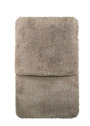 Zweiteiliges Badteppich-Set in Beige, Draufsicht