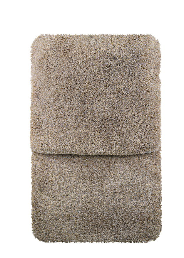 Zweiteiliges Badteppich-Set in Beige, Draufsicht