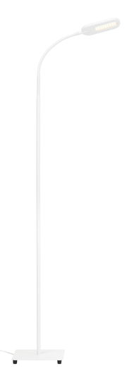 Weiße CCT LED Stehleuchte mit flexiblem Hals, seitliche Perspektive