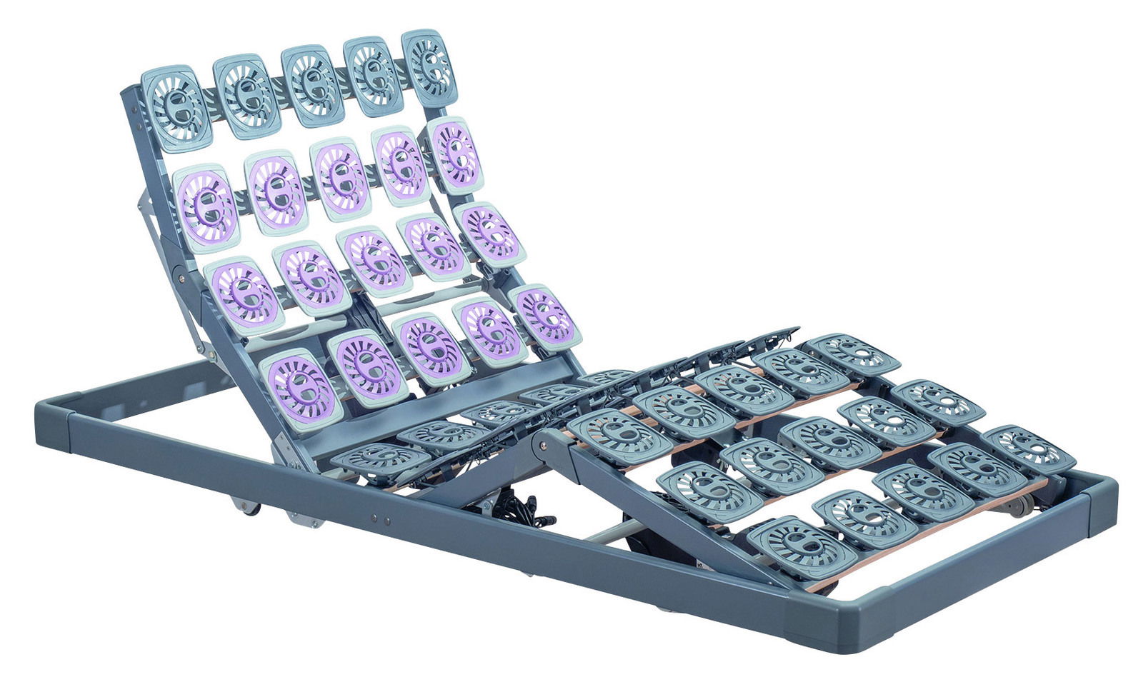 Tempur Systemrahmen PREMIUM FLEX 4000 Verstellbarer Systemrahmen 80x200 mit ergonomischen Federleisten, seitliche Perspektive