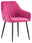Novel Armlehnstuhl STU Moderner pinker Armlehnstuhl mit gestepptem Muster und schwarzen Beinen, seitliche Perspektive