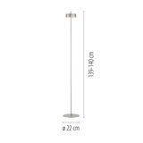 Stehleuchte Q-ROTATE von Paul Neuhaus, schlankes Design, Höhe 139-140 cm, Durchmesser 22 cm, seitliche Ansicht