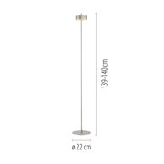 Staande lamp Q-ROTATE van Paul Neuhaus, slank ontwerp, hoogte 139-140 cm, diameter 22 cm, zijaanzicht