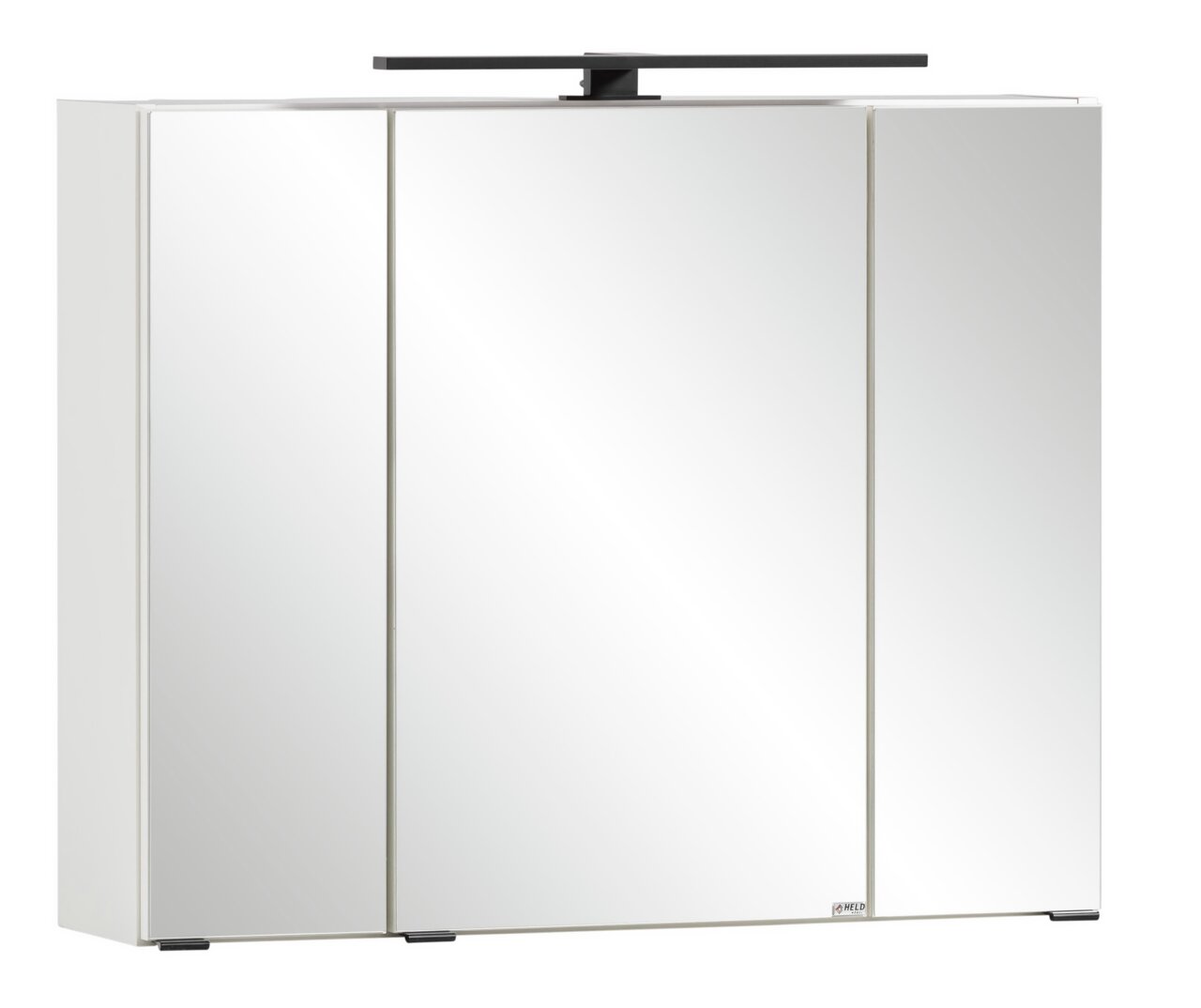 XORA Spiegelschrank MERAN Moderner Spiegelschrank mit drei Türen und integrierter Beleuchtung, Frontalansicht