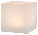 Solar Würfelleuchte 30x30cm, leuchtender Würfel aus seitlicher Perspektive