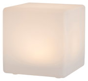 Solar Würfelleuchte 30x30cm, leuchtender Würfel aus seitlicher Perspektive