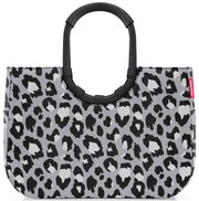 Leopardenmuster-Tasche mit schwarzem Griff, Vorderansicht