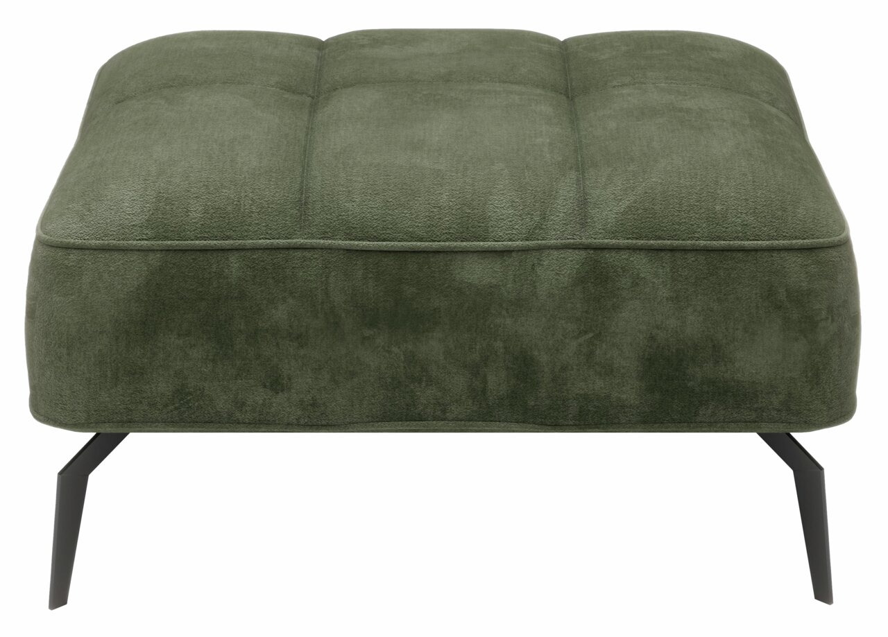 Welnova Hocker MONTELLA Grüner Hocker mit schwarzem Metallgestell, Vorderansicht