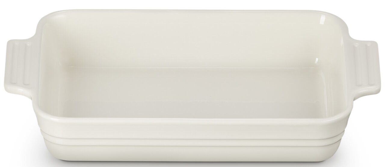 Crèmekleurige ovenschotel Klassik 25 cm met handvatten, bovenaanzicht