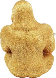 Rückansicht einer goldenen Deko-Figur eines Gorillas in Butler-Position.