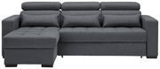 Graues Ecksofa mit Ottomane links, Vorderansicht