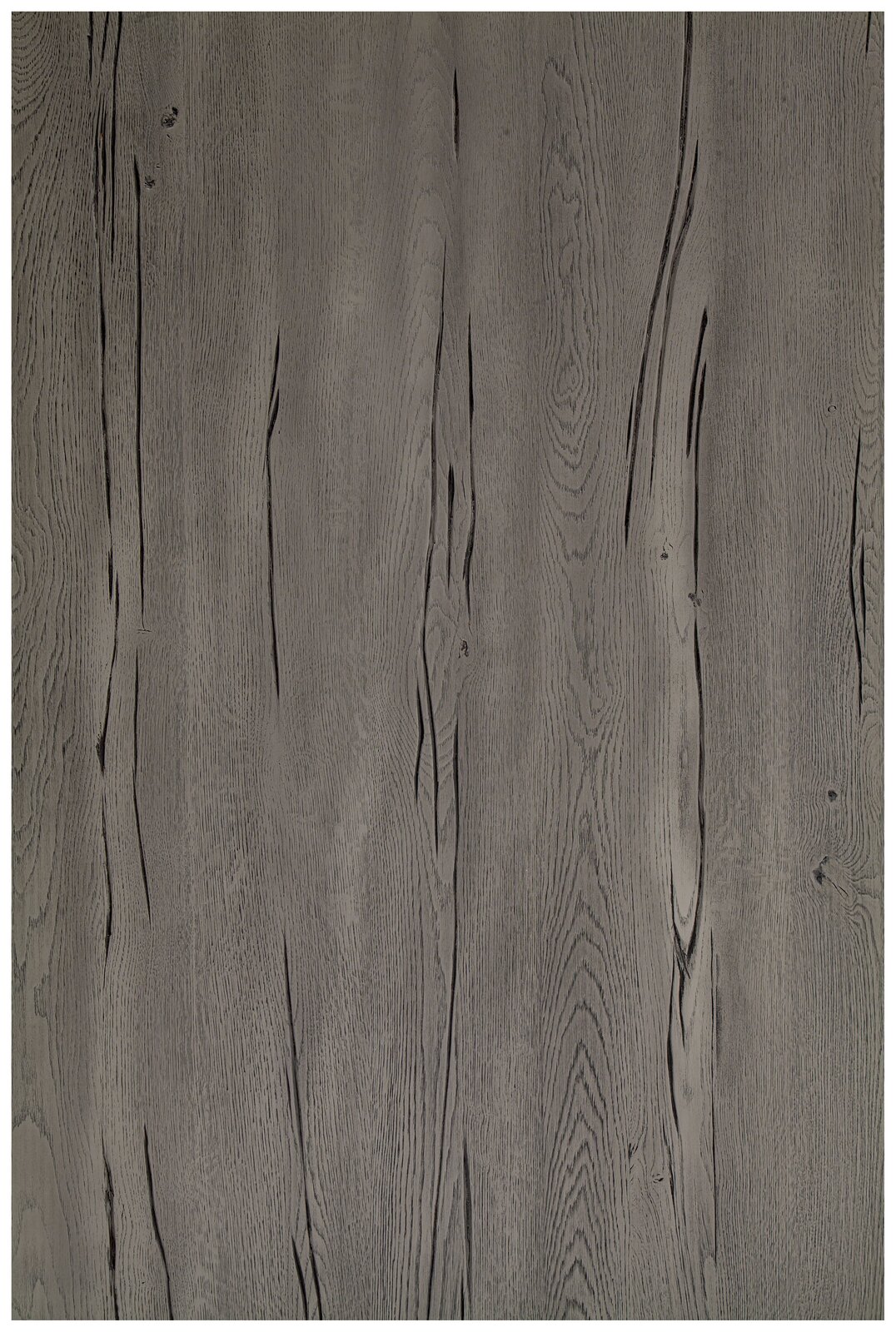 Graue Tischplatte mit Holzmaserung, Draufsicht