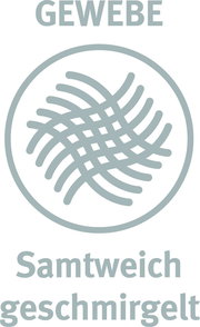 Symbol für samtweiches, geschmirgeltes Gewebe, Vorderansicht