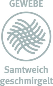 Symbol für samtweiches, geschmirgeltes Gewebe, Vorderansicht