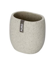 Zahnputzbecher Puro aus Steinoptik, schräg von vorne fotografiert