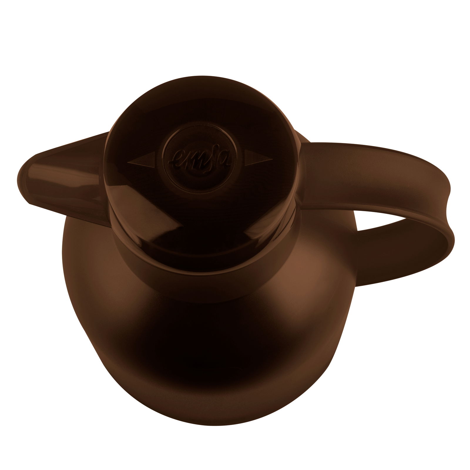 Braune Isolierkanne Samba QP 1,0l aus der Vogelperspektive
