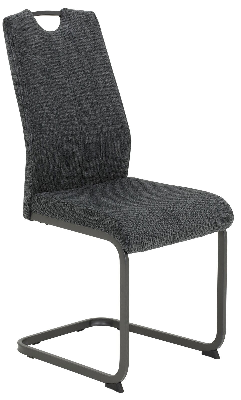 Z2 Schwingstuhl BRITTA Moderner Schwingstuhl BRITTA in dunklem Stoffbezug, seitliche Perspektive