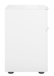 Weiße Nachtkommode, Seitenansicht