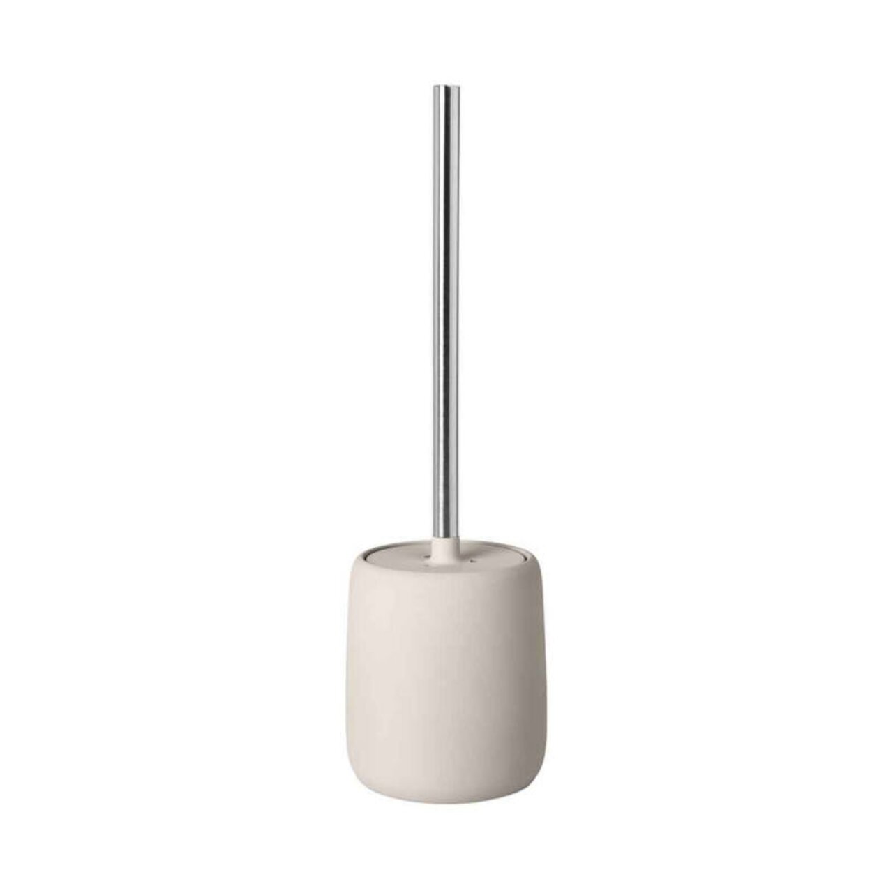 blomus WC-Bürste SONO WC-Bürste in der Farbe Moonbeam, frontal abgebildet mit einem eleganten, minimalistischen Design.