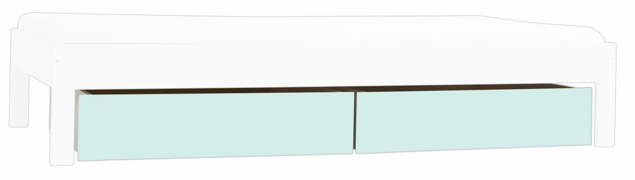 Stylife Schubladen-Set WOOBIE Schubladen-Set unter einem weißen Bettgestell, Frontansicht