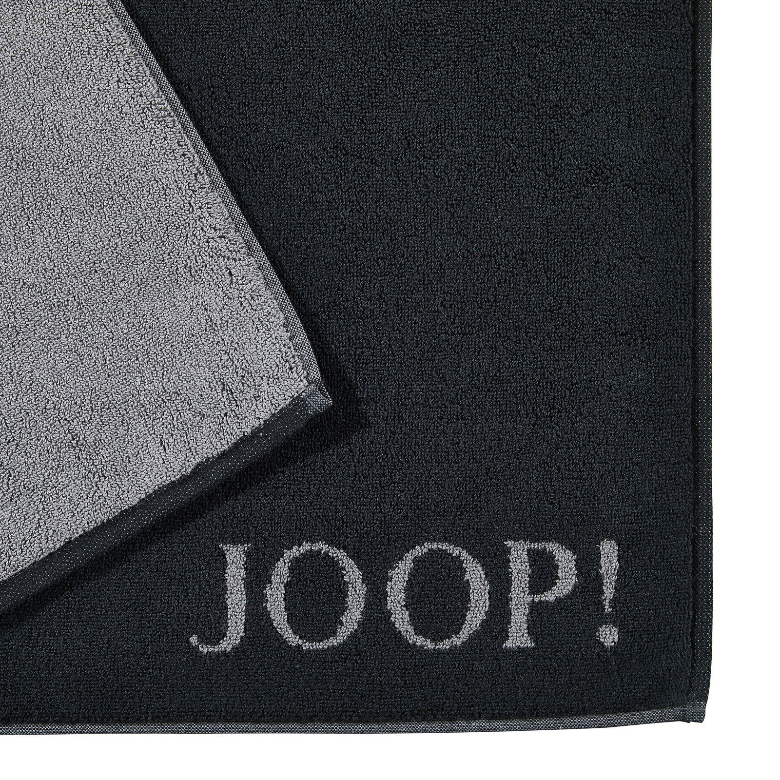 JOOP! Badematte DOUBLEFACE in Schwarz und Grau, Draufsicht