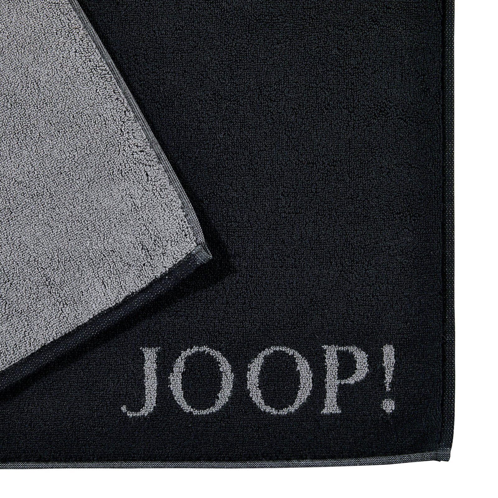 JOOP! Badmat DOUBLEFACE in zwart en grijs, bovenaanzicht
