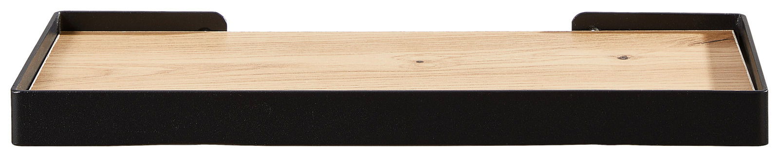 Wandboard aus Holz mit schwarzem Metallrahmen, frontal betrachtet