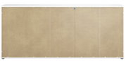 Rückansicht eines XXL-Sideboards mit weißem Rahmen und naturbelassener Rückwand.