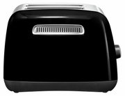 Zwarte KitchenAid-broodrooster met twee sleuven in onyx, zijaanzicht