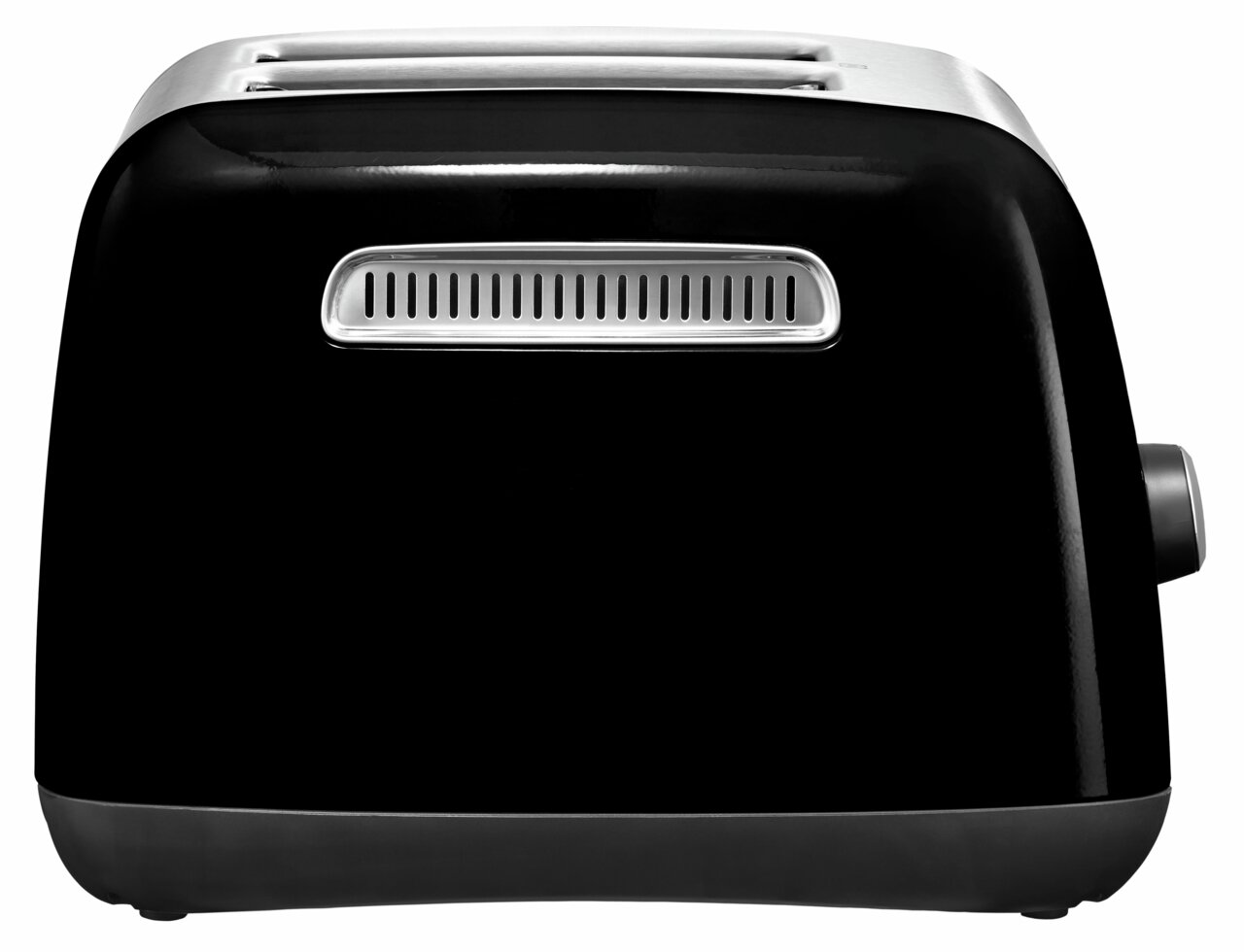 Zwarte KitchenAid-broodrooster met twee sleuven in onyx, zijaanzicht