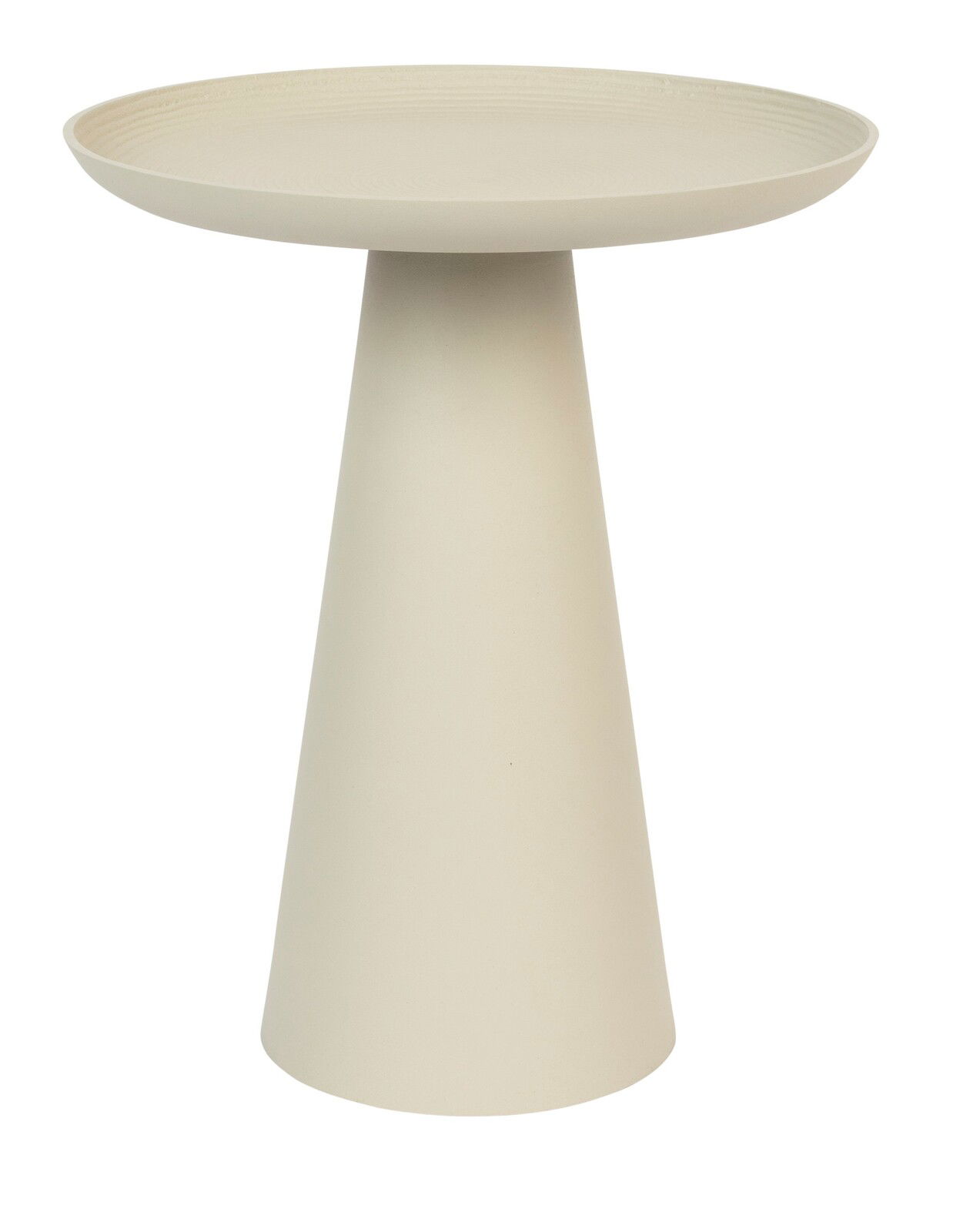 Z2 Beistelltisch RINGAR Moderner, konischer Beistelltisch in Beige, seitliche Perspektive