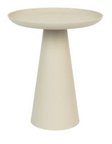Moderner, konischer Beistelltisch in Beige, seitliche Perspektive